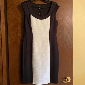 NWT Striking black and white sleeveless dress